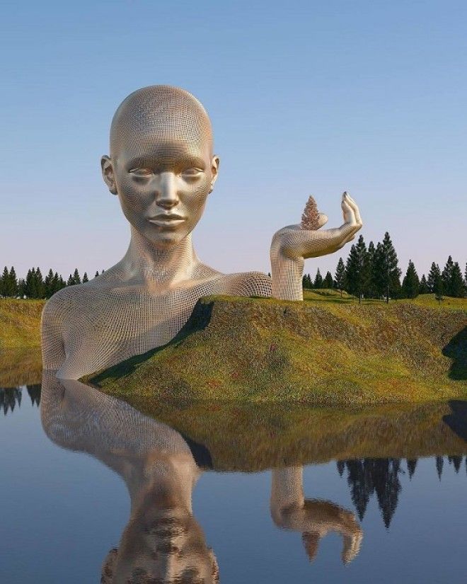 Цифровые 3Dскульптур с зашифрованными посланиями