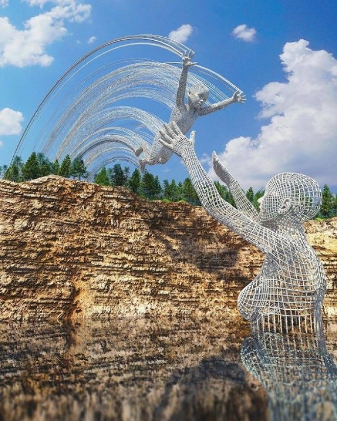 Цифровые 3Dскульптур с зашифрованными посланиями