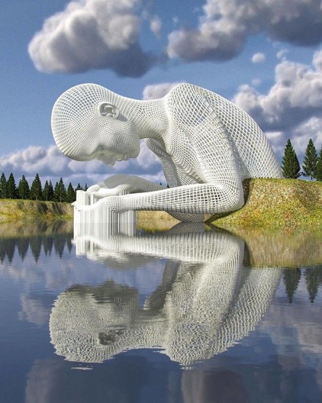 Цифровые 3Dскульптур с зашифрованными посланиями