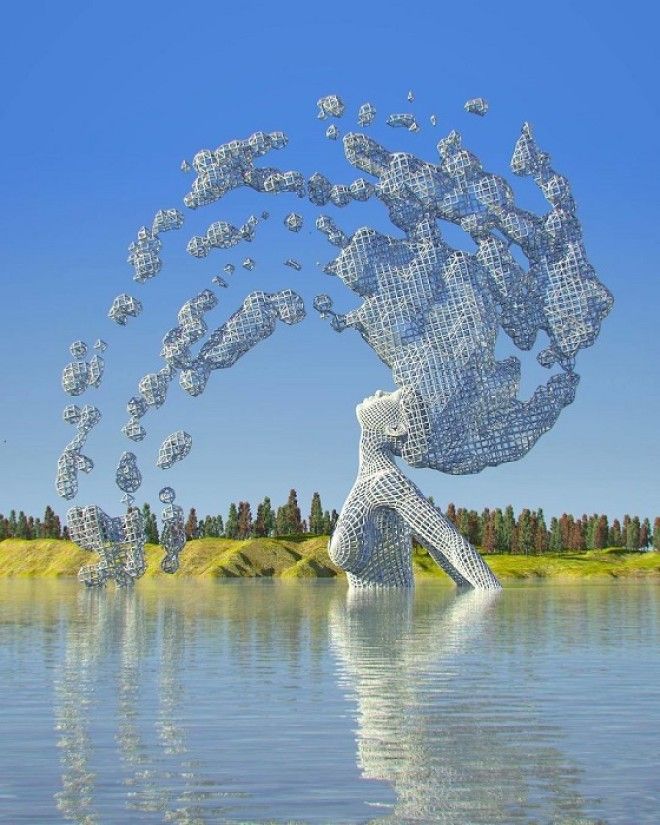 Цифровые 3Dскульптур с зашифрованными посланиями